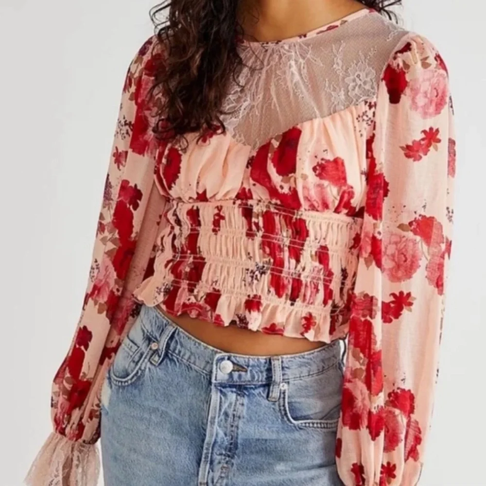 Free People Daphne Floral Ethereal Blouse